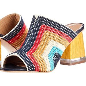 Bernardo Nala Embroidered Heels in Multi Crochet